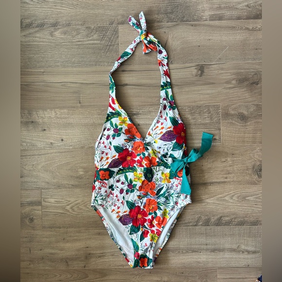 J. Crew Other - J.Crew Floral Swimwear Halter one-piece swimsuit in Ratti Island botanical print
